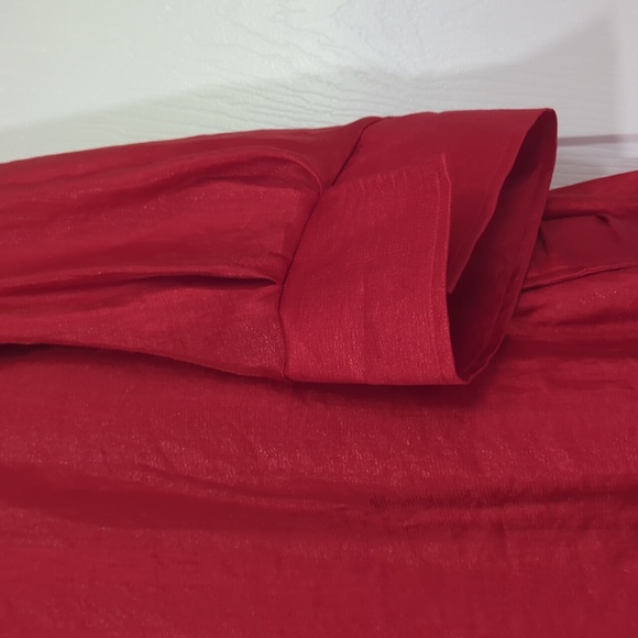 ALI MILES Shimmer Woven Round Collar 3/4 Sleeve Button-Front Jacket (2X) - Picture 4 of 8